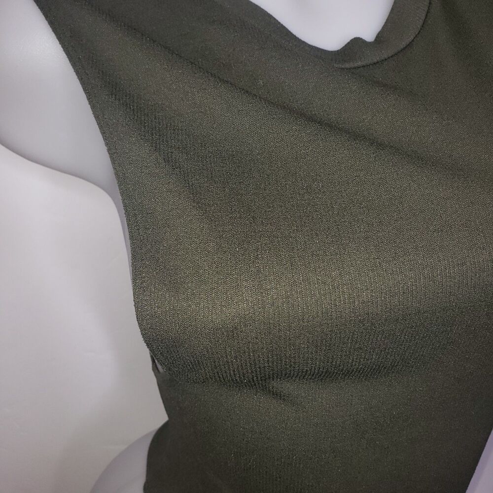 MAD RAG Olive Green Open Sides Sleeveless Thong Bodysuit Womens Size Medium - Picture 5 of 7